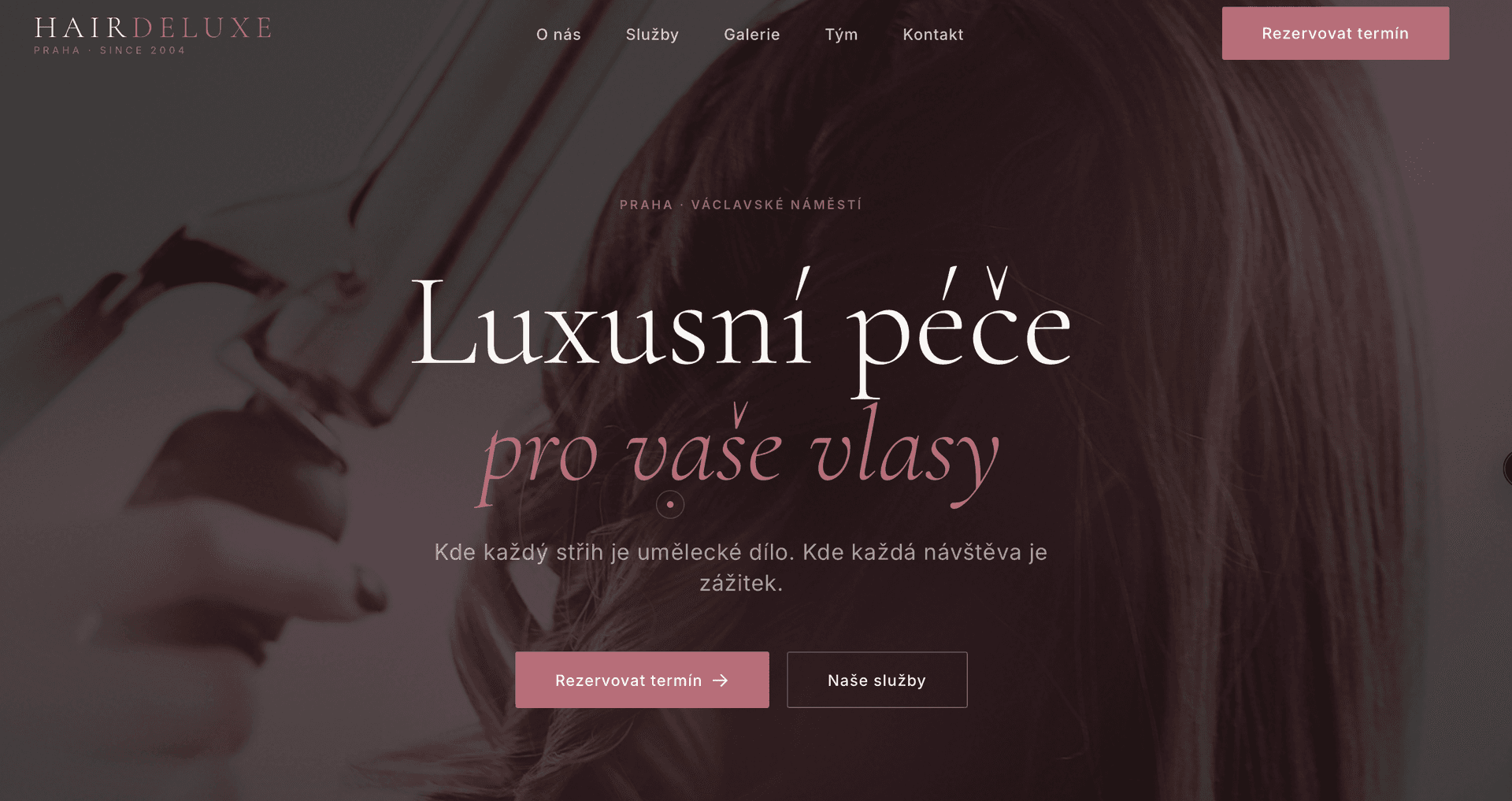 Screenshot webu HairDeluxe